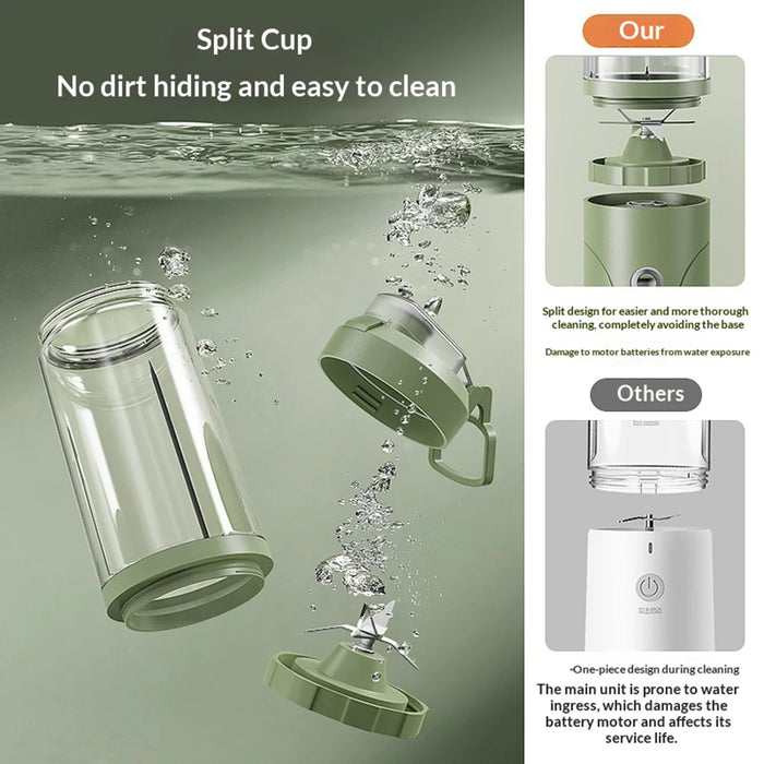 P2501R 650ml Juicer Rechargeable Ice Crusher Portable Wireless Blender for Travel Home (BPA Free, No FDA) - White - 4