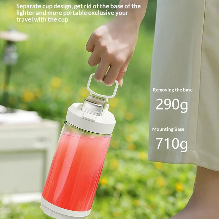 P2501R 650ml Juicer Rechargeable Ice Crusher Portable Wireless Blender for Travel Home (BPA Free, No FDA) - White - 6