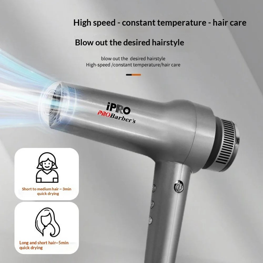 IPRO 110000RPM High Speed Hair Dryer 1600W Brushless Motor Fast Drying Blow Dryer - Grey - EU Plug - 2