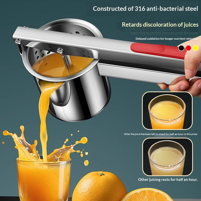 316L Stainless Steel Manual Juicer Hand Press Citrus Orange Fruit Extractor for Kitchen (BPA Free, No FDA) - 3