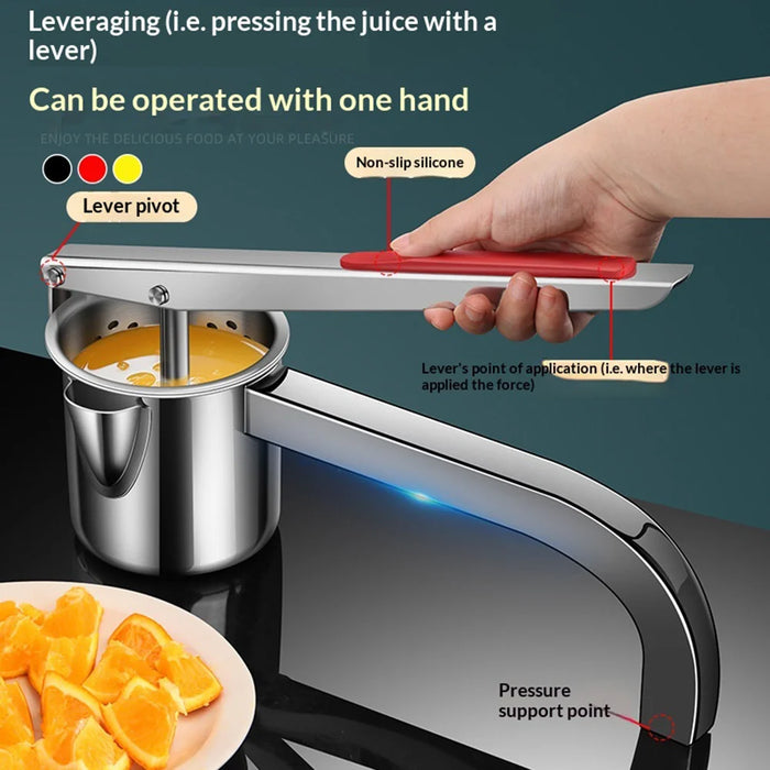316L Stainless Steel Manual Juicer Hand Press Citrus Orange Fruit Extractor for Kitchen (BPA Free, No FDA) - 4