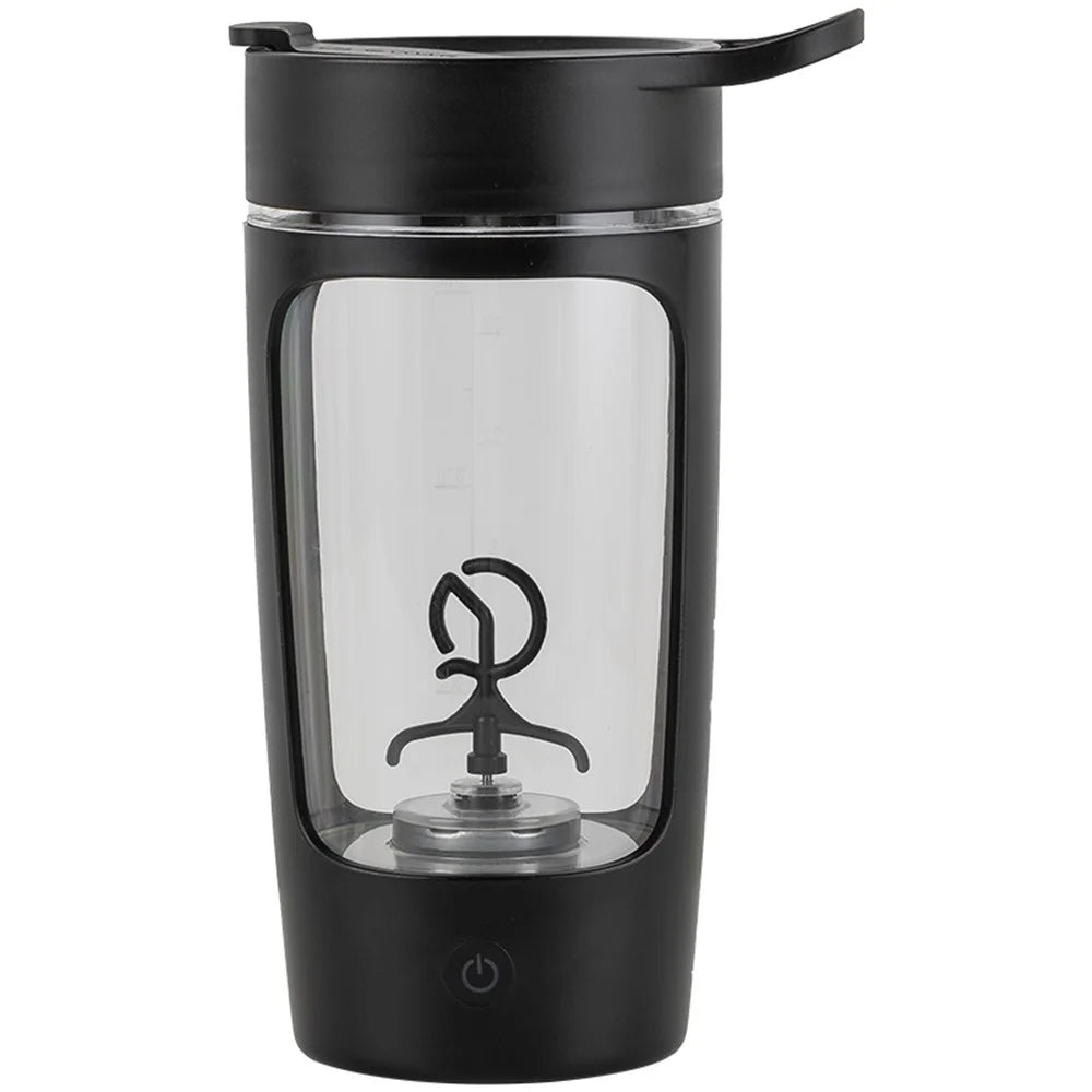 EQURA Sports Fitness Protein Powder Mixing Cup Shaking Cup 650ml Electric Portable Coffee Bottle USB Rechargeable Milk Vortex Mixing Milkshake Cup (No FDA Certificate, BPA-free) - Black - 1