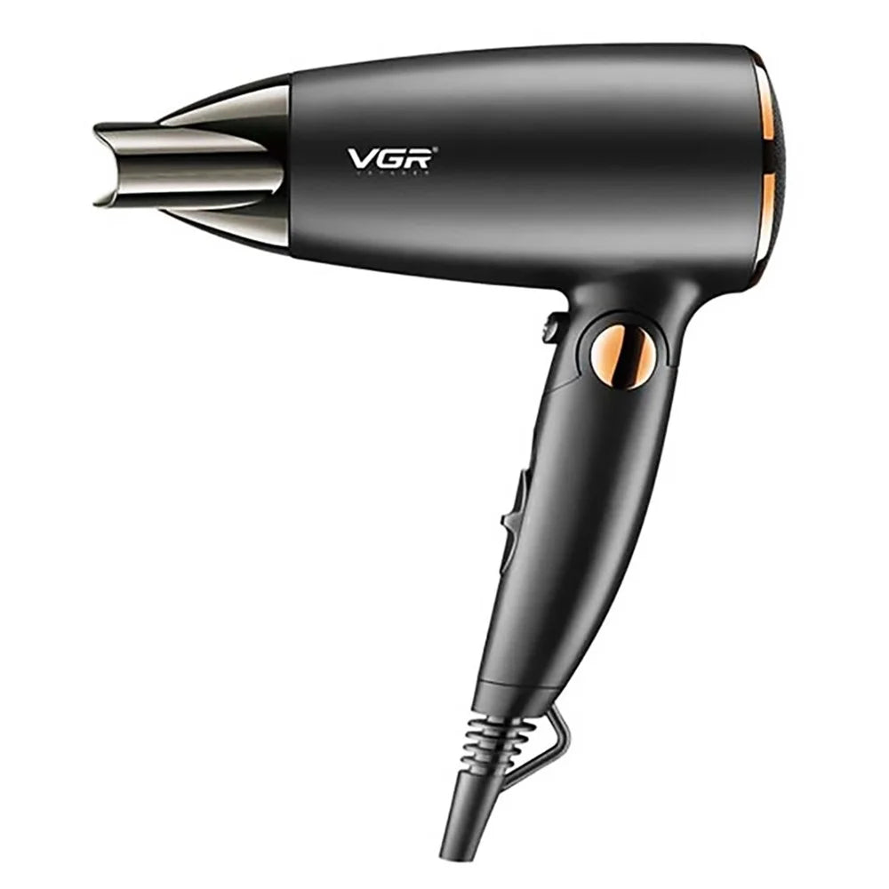 VGR V-439 Folding Handle Hair Dryer 1200W-1600W Portable Hairdryer Powerful Hot Cool Wind Blow Dryer for Hair Care (EU Plug) - 1