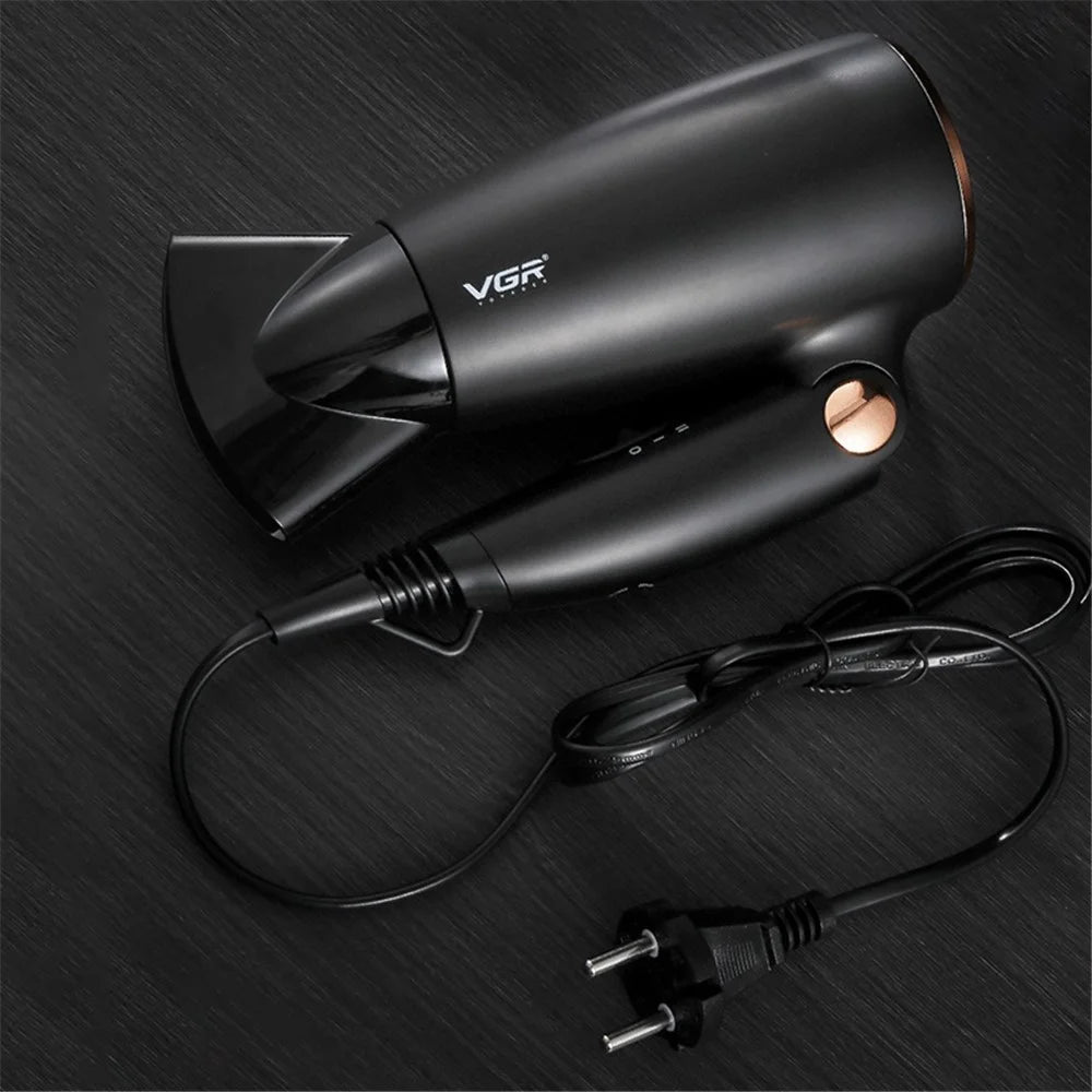 VGR V-439 Folding Handle Hair Dryer 1200W-1600W Portable Hairdryer Powerful Hot Cool Wind Blow Dryer for Hair Care (EU Plug) - 6