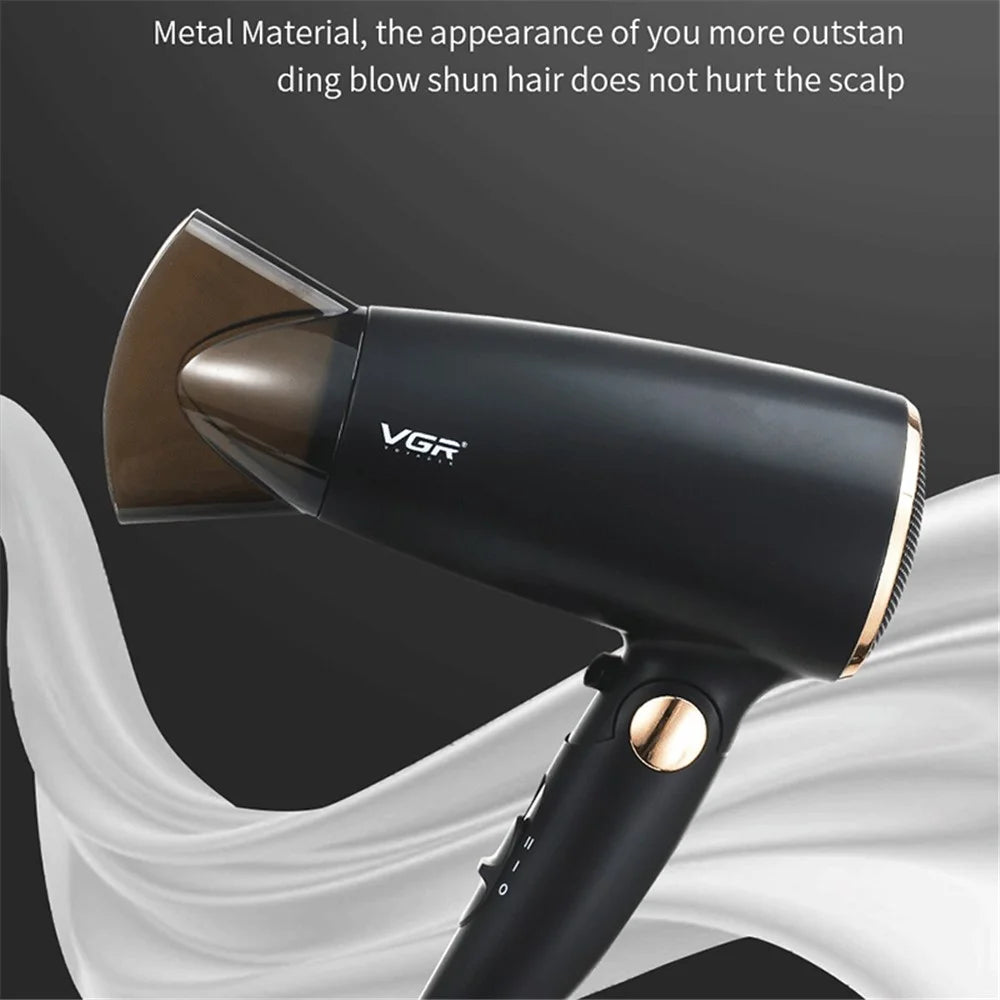 VGR V-439 Folding Handle Hair Dryer 1200W-1600W Portable Hairdryer Powerful Hot Cool Wind Blow Dryer for Hair Care (EU Plug) - 7