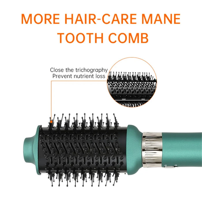VGR V-493 Hot-Air Hair Brush 4-In-1 Negative Ionic Electric Hot Air Comb with Detachable Hair Curler Straightener Comb Heads (EU Plug) - 4