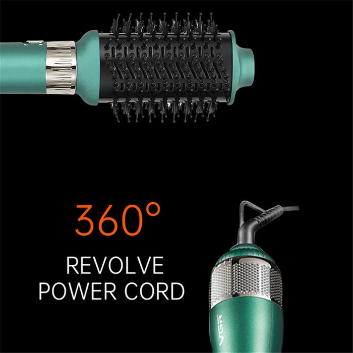 VGR V-493 Hot-Air Hair Brush 4-In-1 Negative Ionic Electric Hot Air Comb with Detachable Hair Curler Straightener Comb Heads (EU Plug) - 6