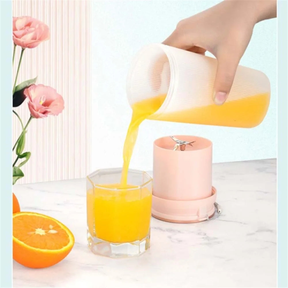 LGZ-1 500ml 50W 4 Blades Electric Portable Juicer PP+304 Stainless Steel Juice Maker (BPA-free, No FDA Certificate) - Pink - 5