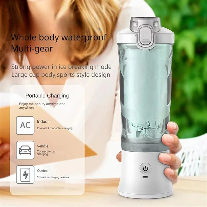 A9 Portable Blender Multi-functional Battery-Powered 600ml Mini Blender Juicer Cup (No FDA, BPA-Free) - Purple - 3