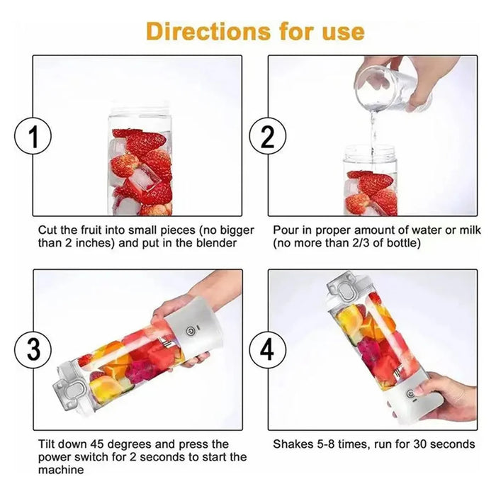 A9 Portable Blender Multi-functional Battery-Powered 600ml Mini Blender Juicer Cup (No FDA, BPA-Free) - Purple - 5