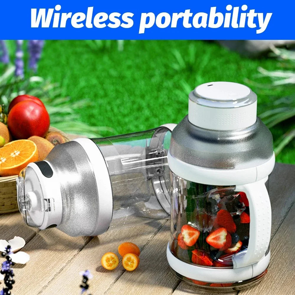 A10 AS Plastic Juice Blender USB Rechargeable Juicer Water Bottle Cup (BPA-Free, FDA Certified) - White - 2