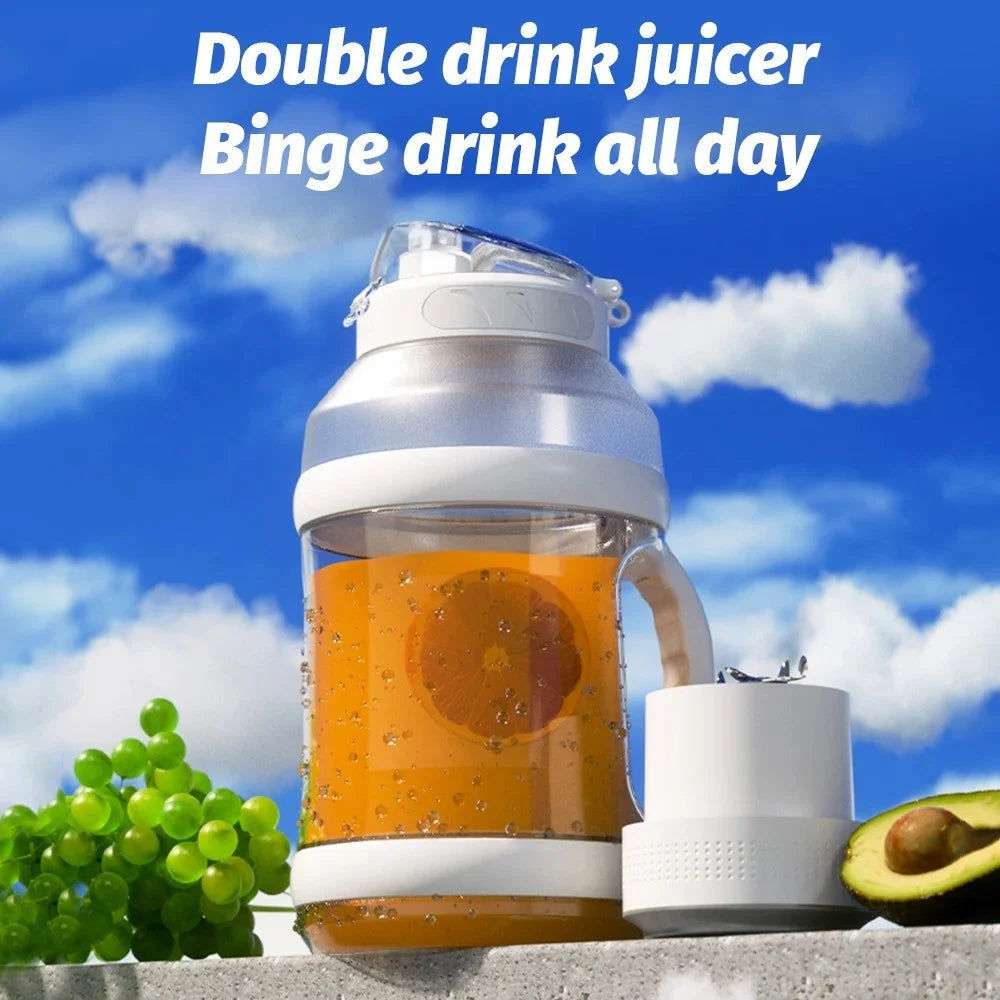 A10 AS Plastic Juice Blender USB Rechargeable Juicer Water Bottle Cup (BPA-Free, FDA Certified) - White - 6