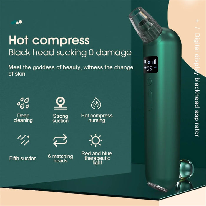 HX-04 Facial Blackhead Remover Electric Acne Vacuum Cleaner Black Spots Pore Cleaning Tool Gift - Green - 2