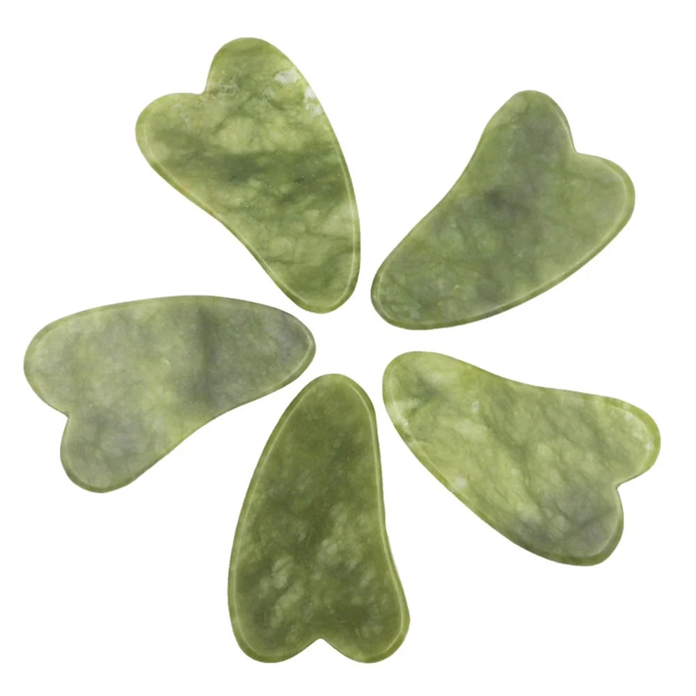Natural Jade Massage Roller + Guasha Scraper Face Slimming Anti-Aging Puffy Eyes Neck Facial Skin Care Tools - 3