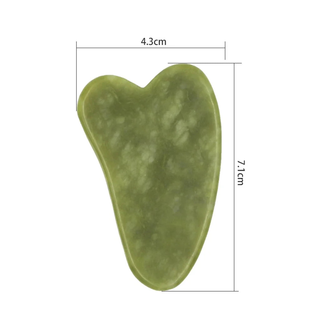 Natural Jade Massage Roller + Guasha Scraper Face Slimming Anti-Aging Puffy Eyes Neck Facial Skin Care Tools - 4