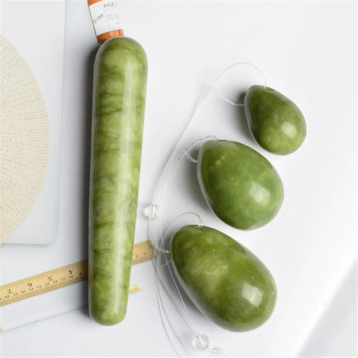 Jade Eggs Massage Stick Beauty Roller Face Body Muscle Massager Health Care Tools Set - 5