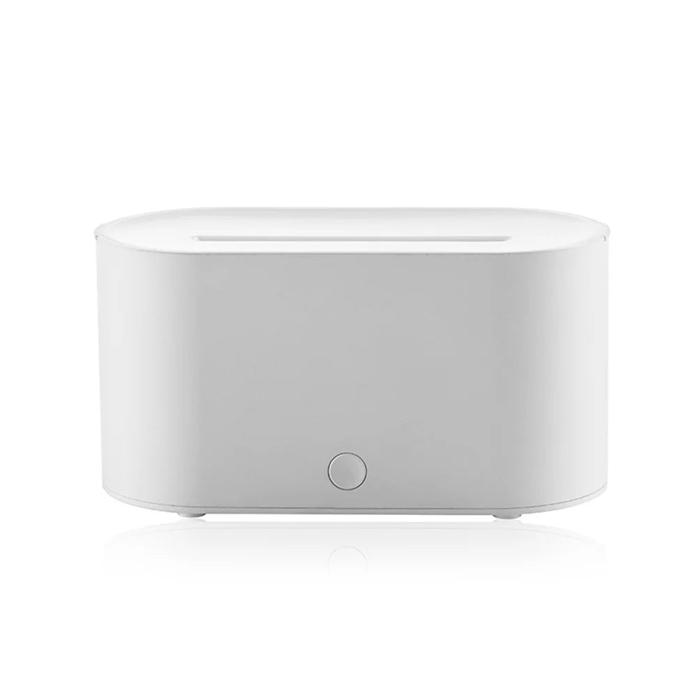 HY02 Flame Aroma Diffuser Mini Humidifier with Colorful Breathing Light - White - 1