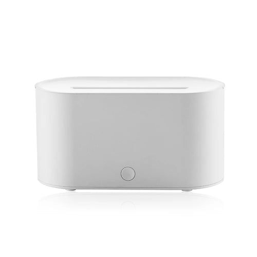 HY02 Flame Aroma Diffuser Mini Humidifier with Colorful Breathing Light - White - 1