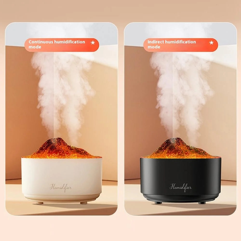 Simulated Volcano Nano Mist Humidifier 1500ml Water Tank Aroma Diffuser with Atmosphere Light - Black - 5