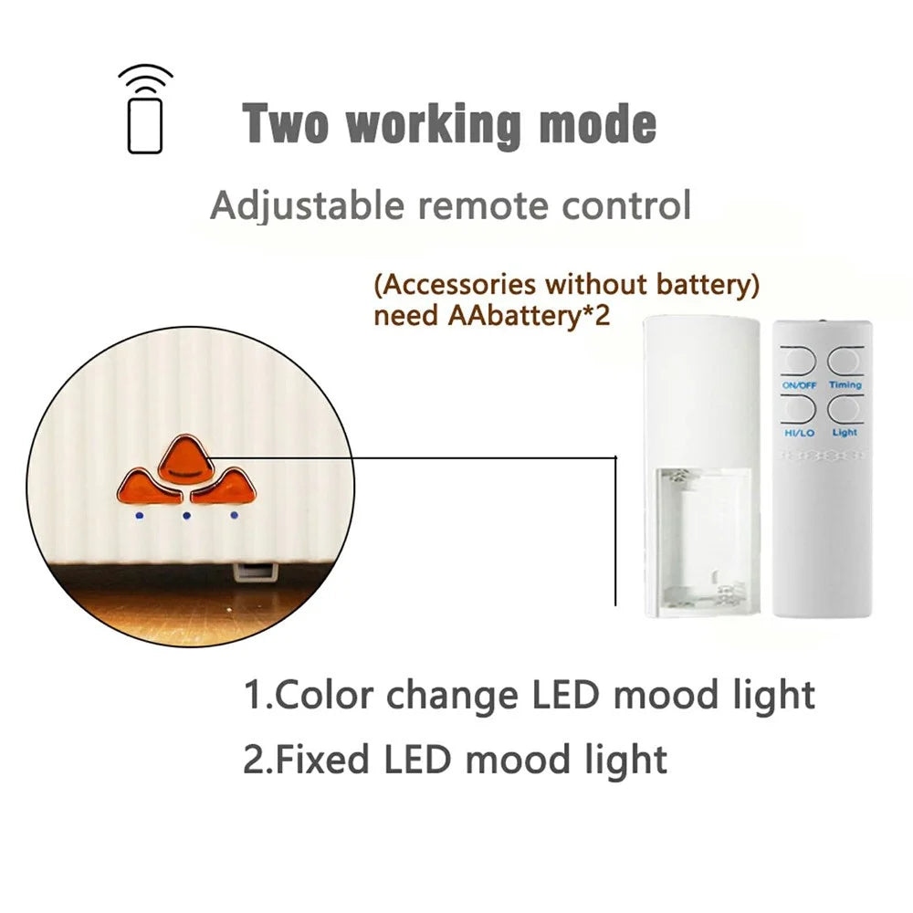 12W Crystal Humidifier Aromatherapy Diffuser 250ml Smart Remote Control Portable Automatic Diffuser - V178 Cloud Sea EU Plug - 2
