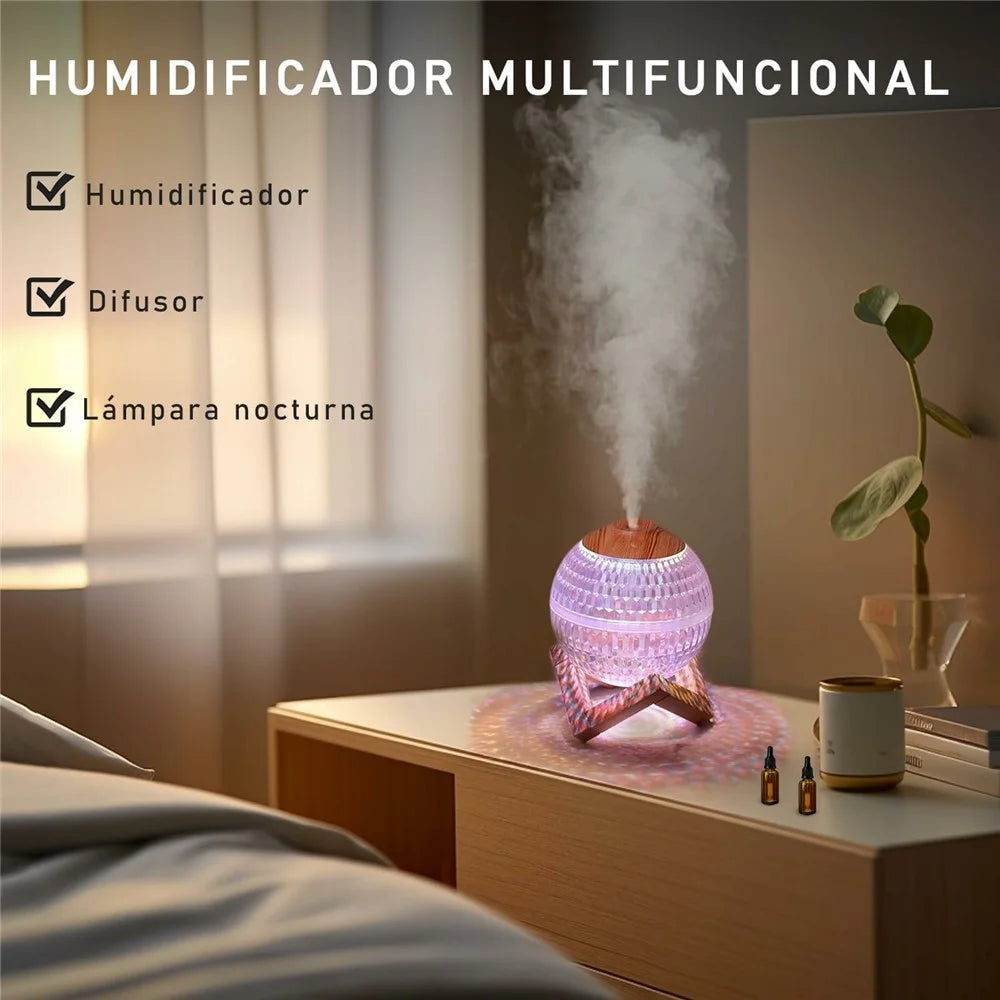 350ML Home Bedroom Crystal Ball Humidifier Desktop Colorful Atmosphere Light ABS Night Light - 2