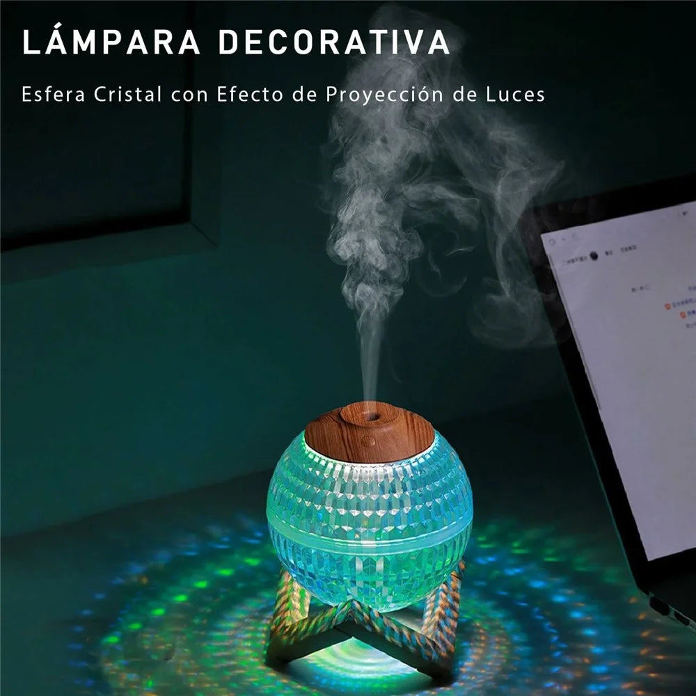 350ML Home Bedroom Crystal Ball Humidifier Desktop Colorful Atmosphere Light ABS Night Light - 3