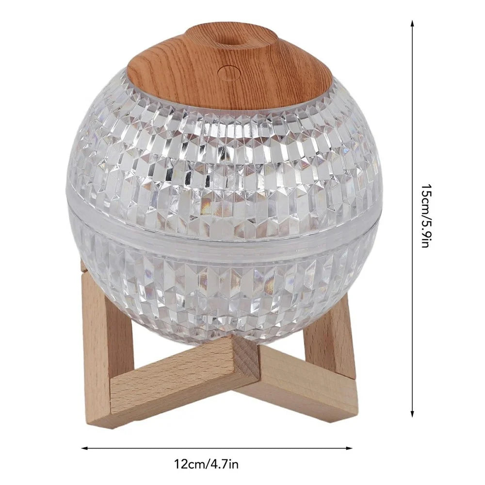 350ML Home Bedroom Crystal Ball Humidifier Desktop Colorful Atmosphere Light ABS Night Light - 7
