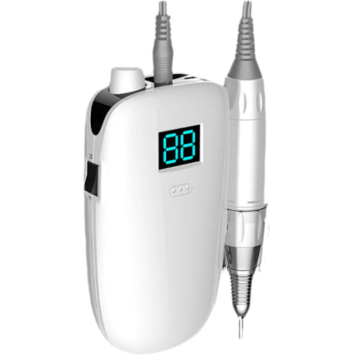 8002 Portable Electric Nail Polisher 35000 RPM Nail Grinding Machine Nail Polish Remover with Wireless Charger - White - 1