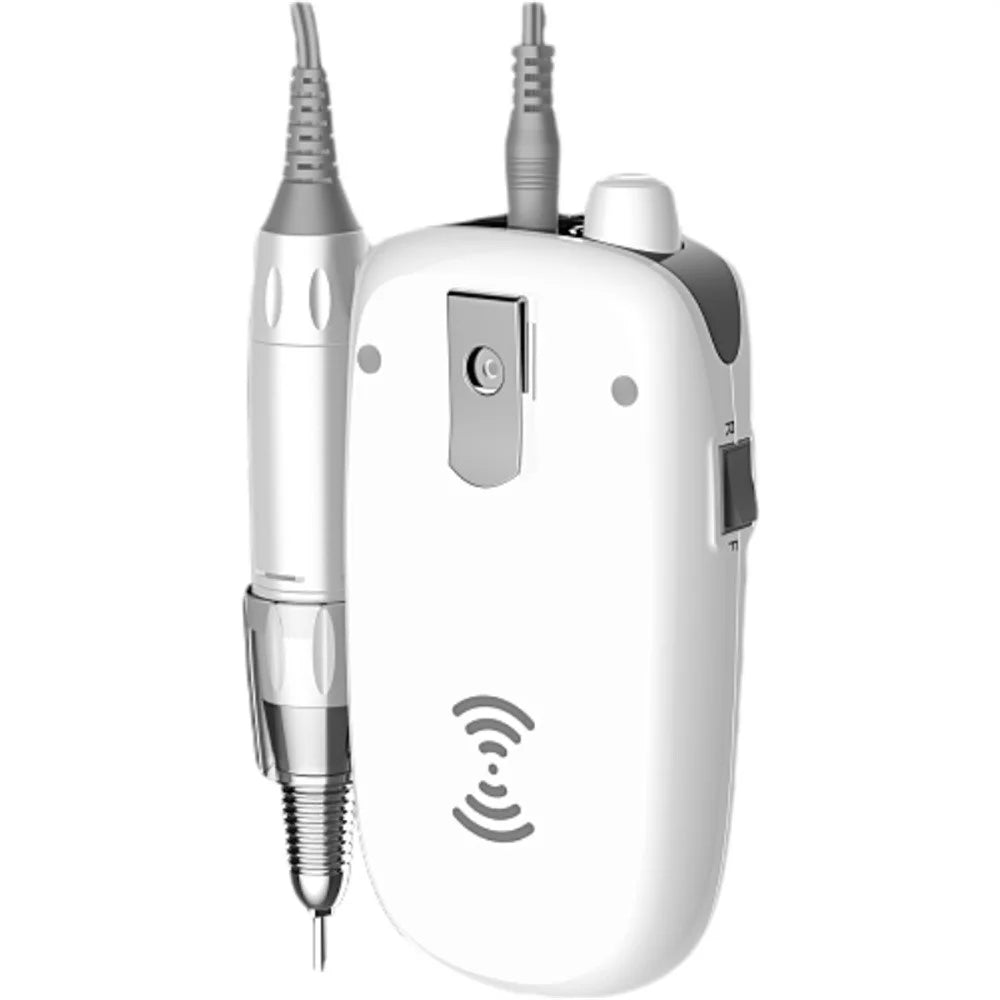 8002 Portable Electric Nail Polisher 35000 RPM Nail Grinding Machine Nail Polish Remover with Wireless Charger - White - 2