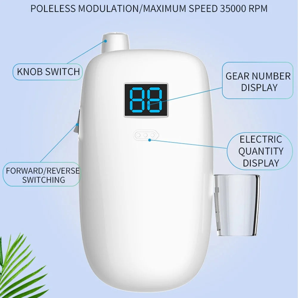 8002 Portable Electric Nail Polisher 35000 RPM Nail Grinding Machine Nail Polish Remover with Wireless Charger - White - 4