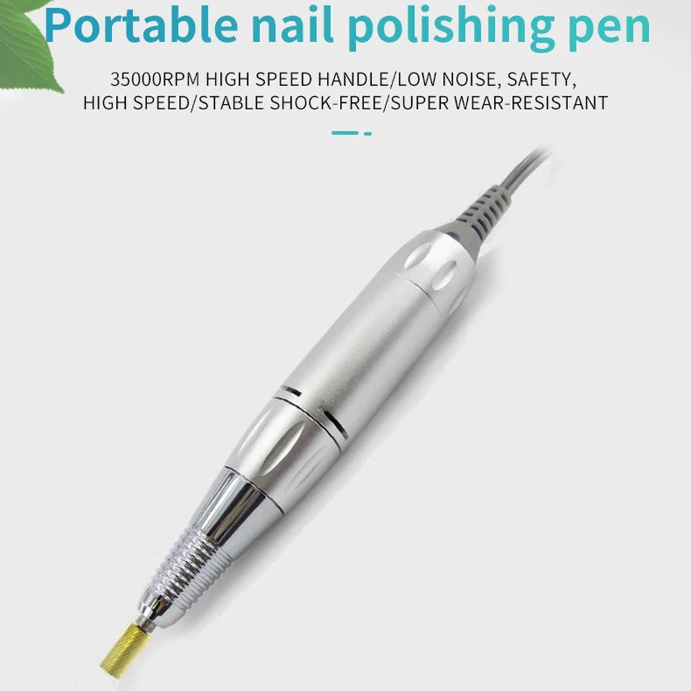 8002 Portable Electric Nail Polisher 35000 RPM Nail Grinding Machine Nail Polish Remover with Wireless Charger - White - 7