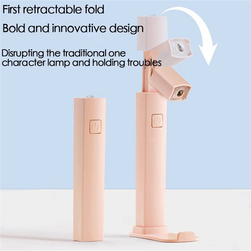105Pro Foldable Handheld Manicure Lamp Portable Mini Quick-Drying Nail Polish Curing Light - Light Pink - 2