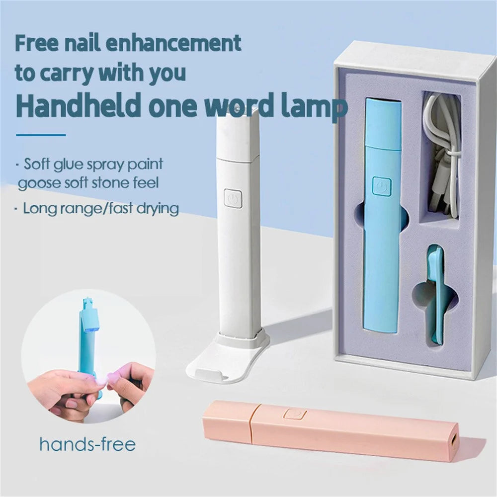105Pro Foldable Handheld Manicure Lamp Portable Mini Quick-Drying Nail Polish Curing Light - Light Pink - 4