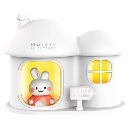 Rabbit House USB Humidifier Dual Mist Diffuser with Ambient Light - White - 1