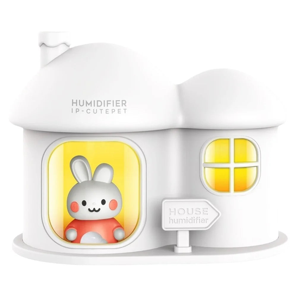 Rabbit House USB Humidifier Dual Mist Diffuser with Ambient Light - White - 1