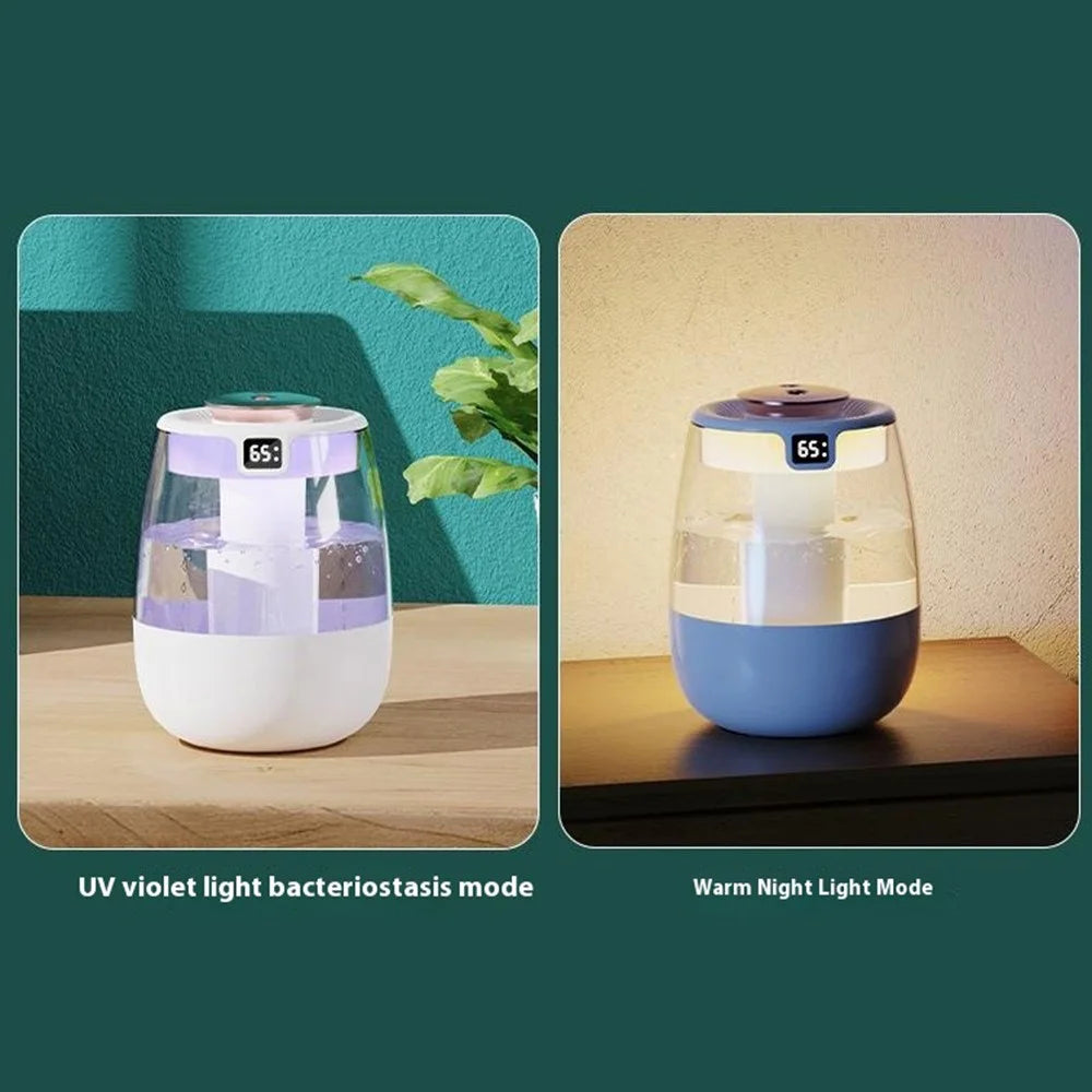 Dual Mist Desktop Air Humidifier with Humidity Display for Bedroom Office Living Room - White - 4