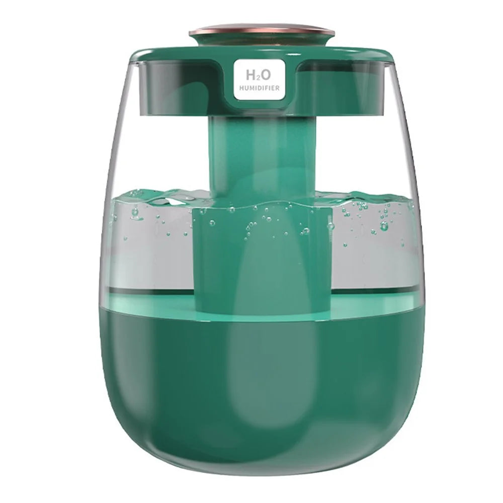 Dual Mist Outlet Desktop Air Humidifier Home Office Mute Mist Diffuser - Green - 1