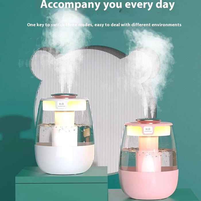 Dual Mist Outlet Desktop Air Humidifier Home Office Mute Mist Diffuser - Green - 3