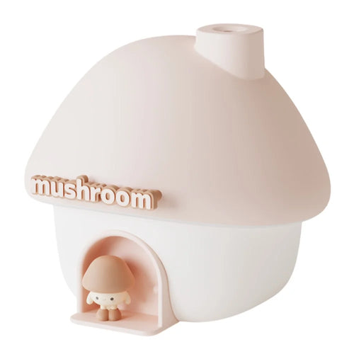 H09 Mushroom House Air Humidifier Portable Mini Ultrasonic Cool Mist Maker 2000mAh 300ml Water Tank - Pink - 1