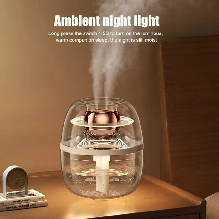 Dual Nozzle 3L Large Capacity Humidifier USB Transparent Quiet Mist Diffuser with Night Light - White - 2