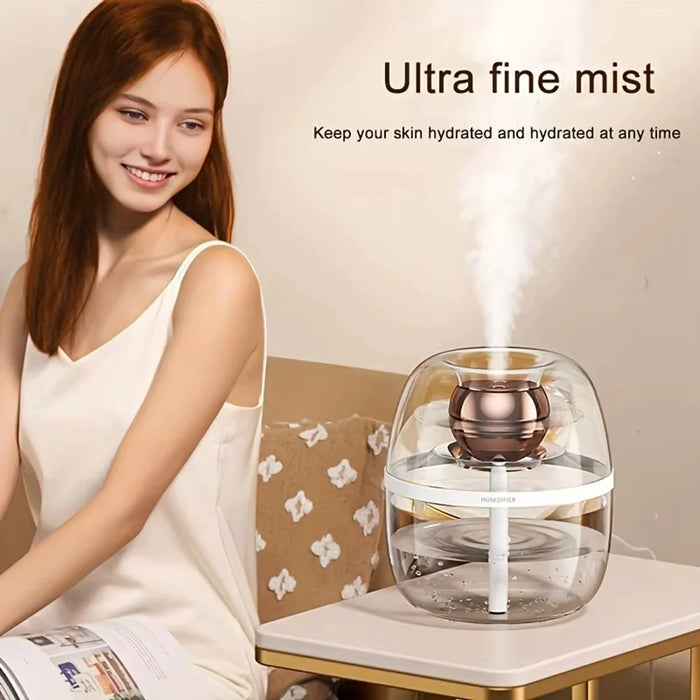 Dual Nozzle 3L Large Capacity Humidifier USB Transparent Quiet Mist Diffuser with Night Light - White - 4