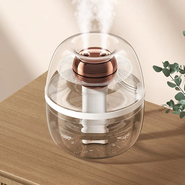 Dual Nozzle 3L Large Capacity Humidifier USB Transparent Quiet Mist Diffuser with Night Light - White - 5