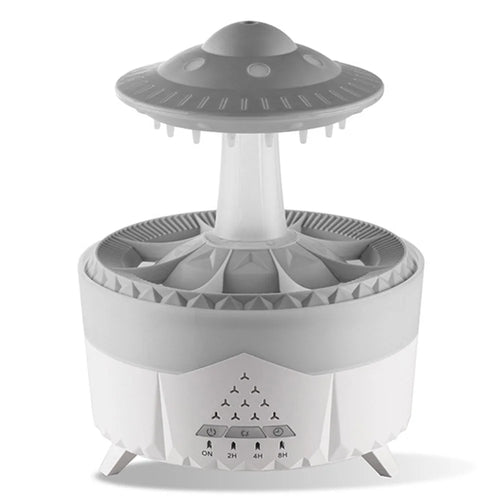 Creative Raindrop Humidifier Aroma Diffuser Indoor 7-Color LED Large Mist Ultrasonic Humidifier, EU Plug - White - 1