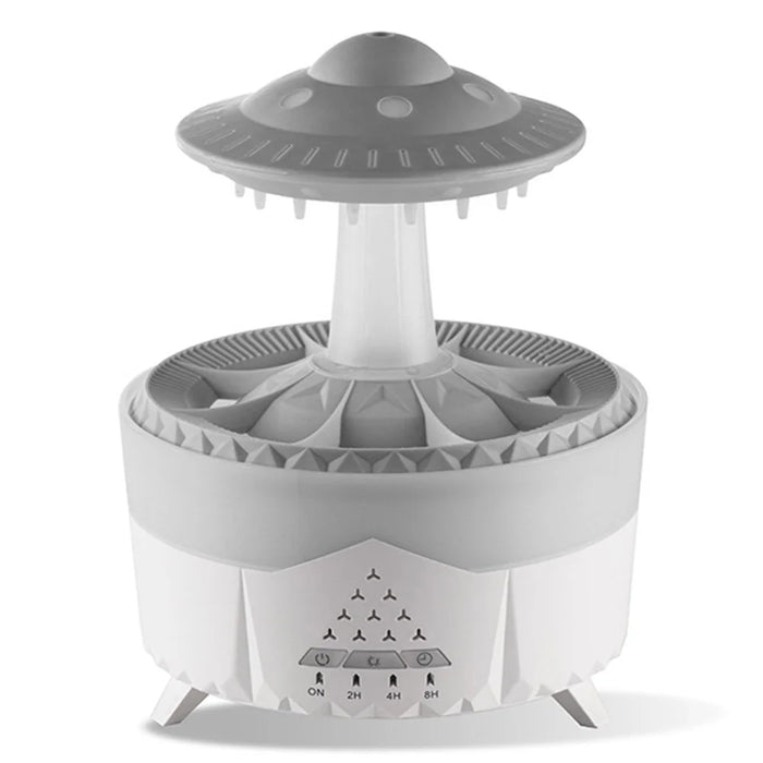 Creative Raindrop Humidifier Aroma Diffuser Indoor 7-Color LED Large Mist Ultrasonic Humidifier, EU Plug - White - 1