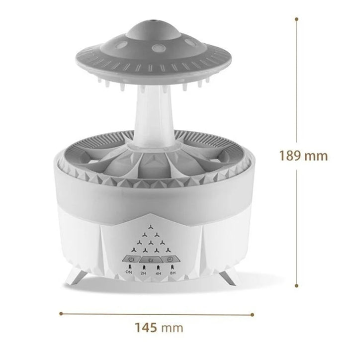 Creative Raindrop Humidifier Aroma Diffuser Indoor 7-Color LED Large Mist Ultrasonic Humidifier, EU Plug - White - 6