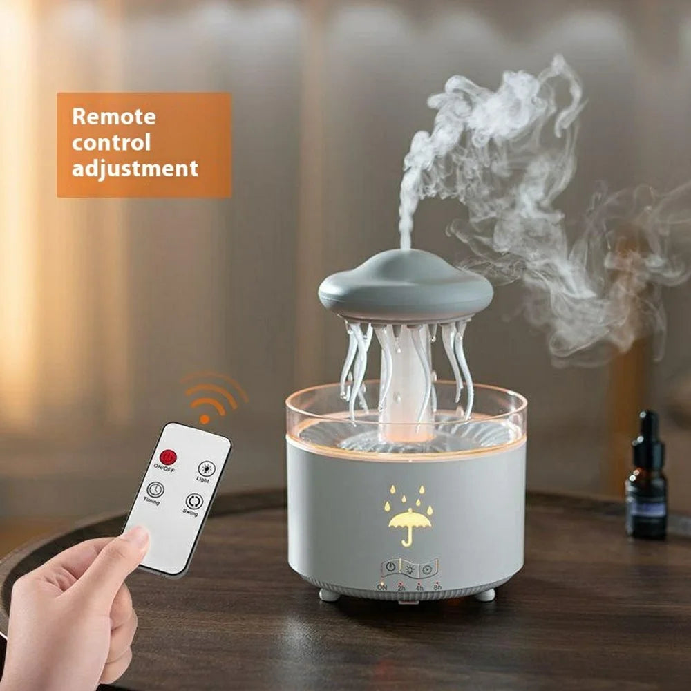 Rotating Jellyfish Essential Oil Diffuser 7 Color LED Light Remote Control Aromatherapy Humidifier 300ml - EU Plug - 3