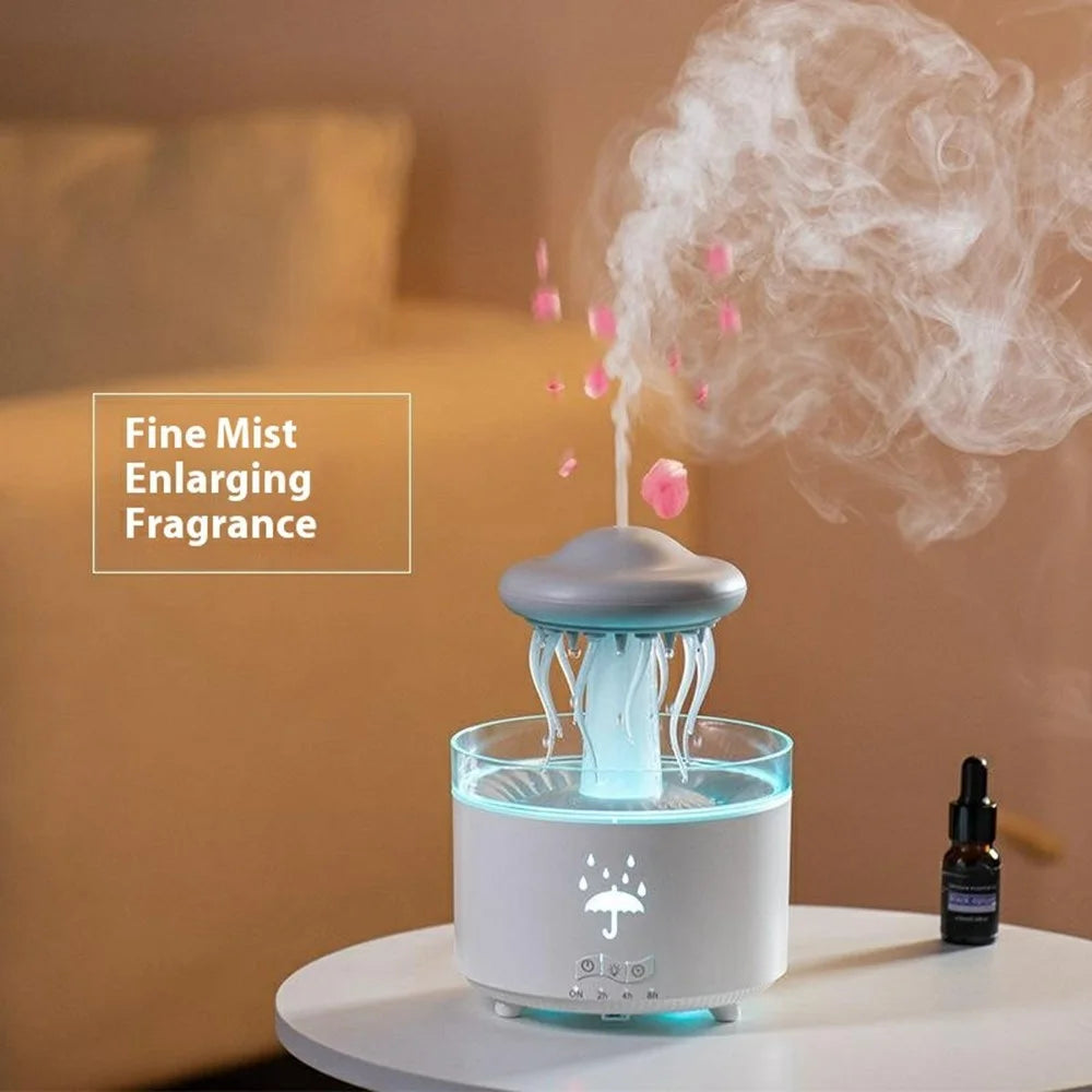 Rotating Jellyfish Essential Oil Diffuser 7 Color LED Light Remote Control Aromatherapy Humidifier 300ml - EU Plug - 4