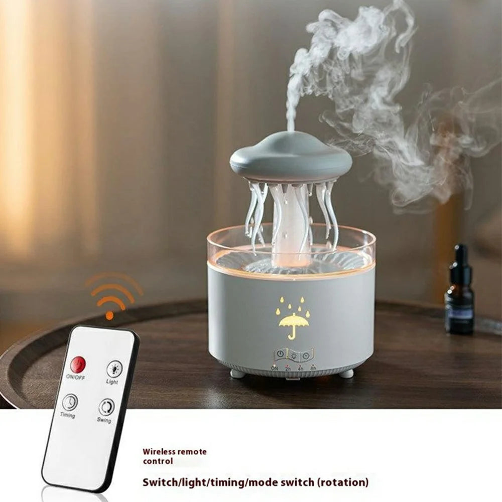 Rotating Jellyfish Essential Oil Diffuser 7 Color LED Light Remote Control Aromatherapy Humidifier 300ml - EU Plug - 5
