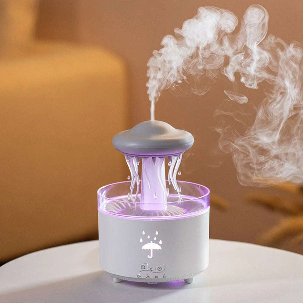 Rotating Jellyfish Essential Oil Diffuser 7 Color LED Light Remote Control Aromatherapy Humidifier 300ml - EU Plug - 7