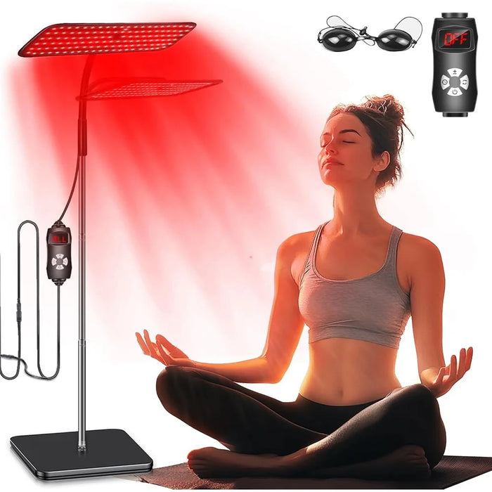660nm 850nm LED Red Light Therapy Panel with Stand Near Infrared Therapy Lamp for Pain Relief  /  Skin Care - US Plug - 2